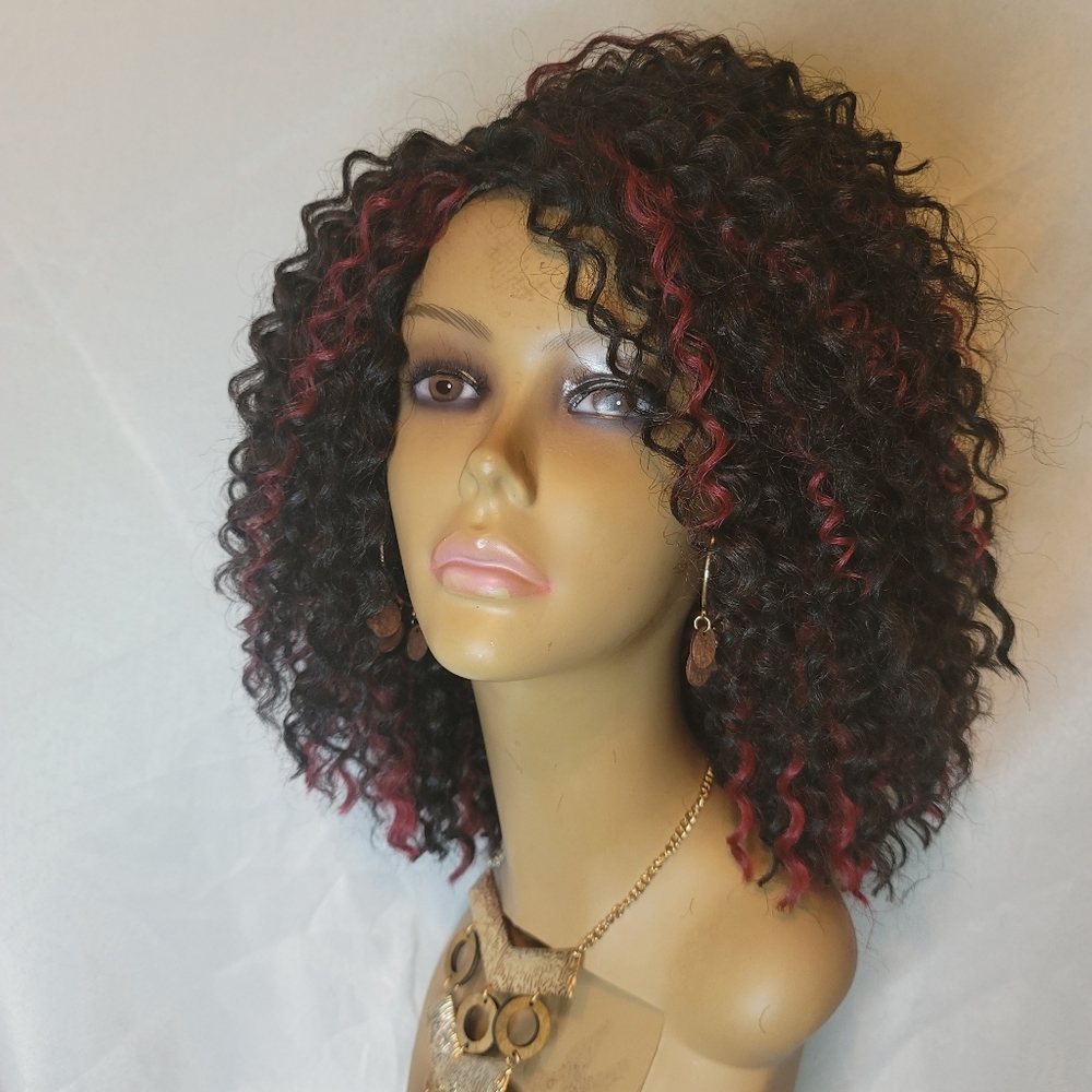 NEW Hand-made Brazilian TwistCrochet Wig #1b/burg - Picture 2 of 7
